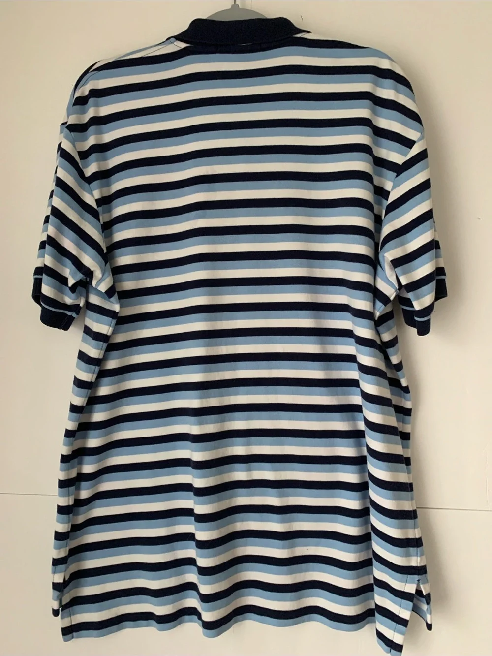 Polo Ralph Lauren Navy, Light Blue White Striped Soft Cotton Polo Shirt Size XL